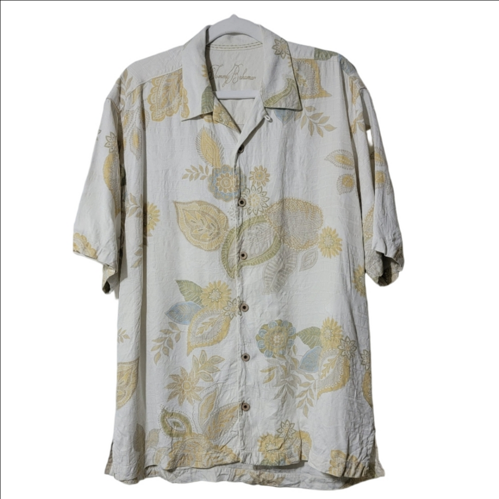 TOMMY BAHAMA 100% SILK Mens' Tropical Shirt, Hawaiian, Size Medium